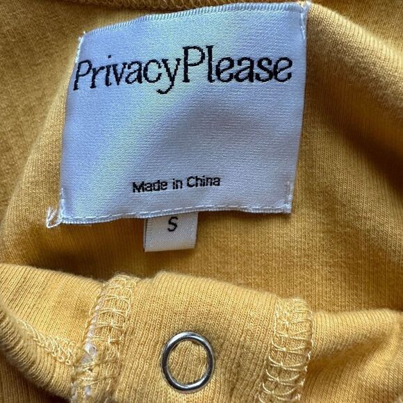 Privacy Please Orion Tank Tie Snap Button Front Yellow Small - Picture 6 of 6